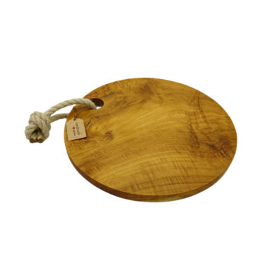 Tabla redonda para presentaciones en madera de teca de Ø30 cms