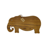 Tabla cocina madera de teca en forma de elefante de37x19x2 cms