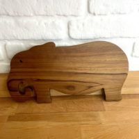 Tabla cocina madera de teca en forma de elefante 37x19x2 cms