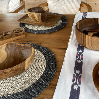 Menaje de madera de teca para mesa